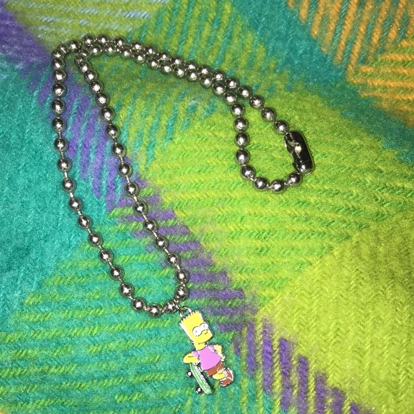 VINTAGE BART SIMPSON CHUNKY BALLCHAIN NECKLACE - Picture 3 of 4